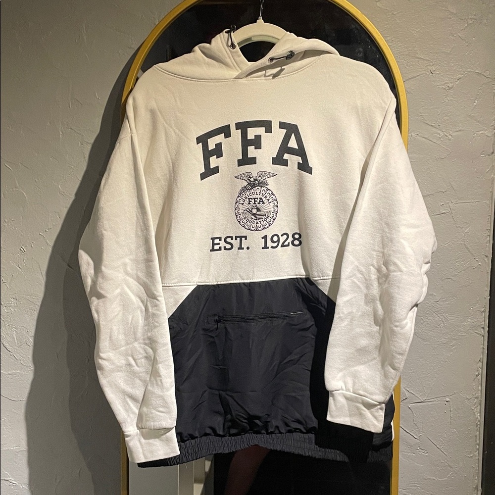 Small FFA White & Black Hoodie – Future Farmers of America Sweatshirt
